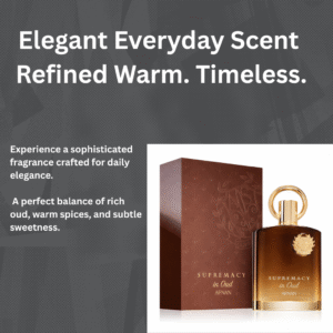 Elegant Everyday Scent Refined. Warm. Timeless. Experience a sophisticated fragrance crafted for daily elegance. A perfect balance of rich oud, warm spices, and subtle sweetness.