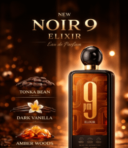 Noir 9 Elixir perfume ad