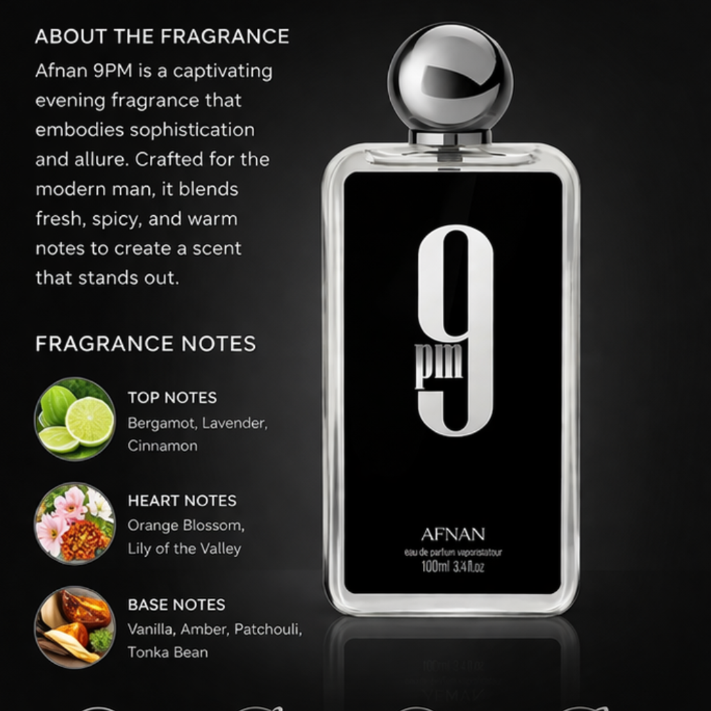 Second image of Afnan 9PM Eau de Parfum for Men – 100ml Long Lasting Evening Fragrance